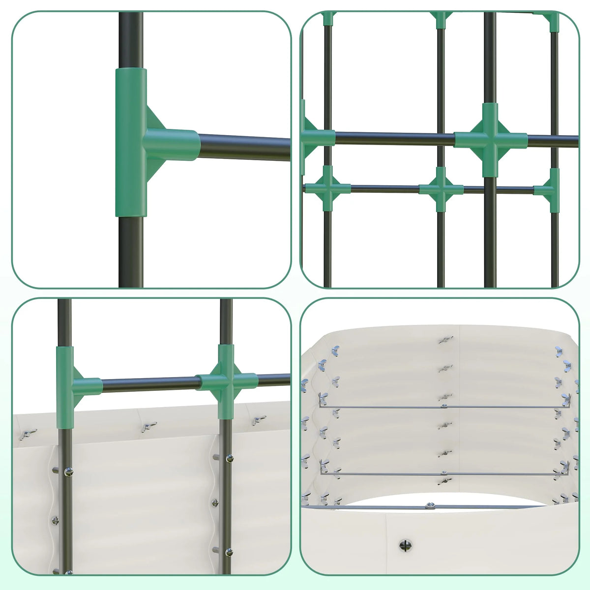 Riedhoff Raised Garden Bed with 95" H Tall Arch Trellis for Climbing Vegetables Flowers,Green
