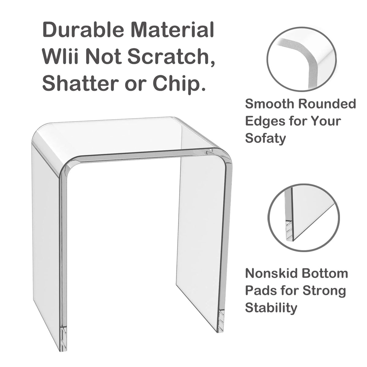 Ageszoe Coffee Table with Storage Shelf ,Acrylic Modern Clear End Table,Kid's Table for Livingroom, 32"L x 16"W x 16"H"