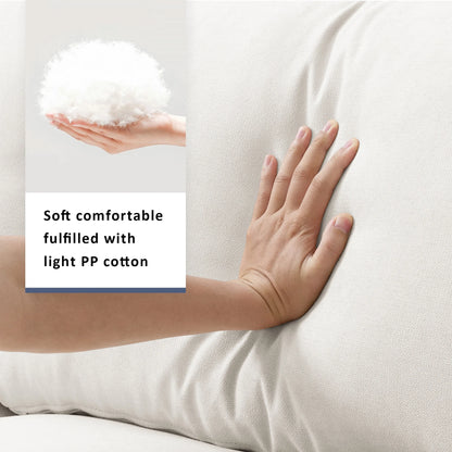 Harper & Bright Designs Modern Sectional Sofa 3 Seat Couch with Ottoman, Upholstered L Shaped Cloud Couch for Small Space Apartment Office, White