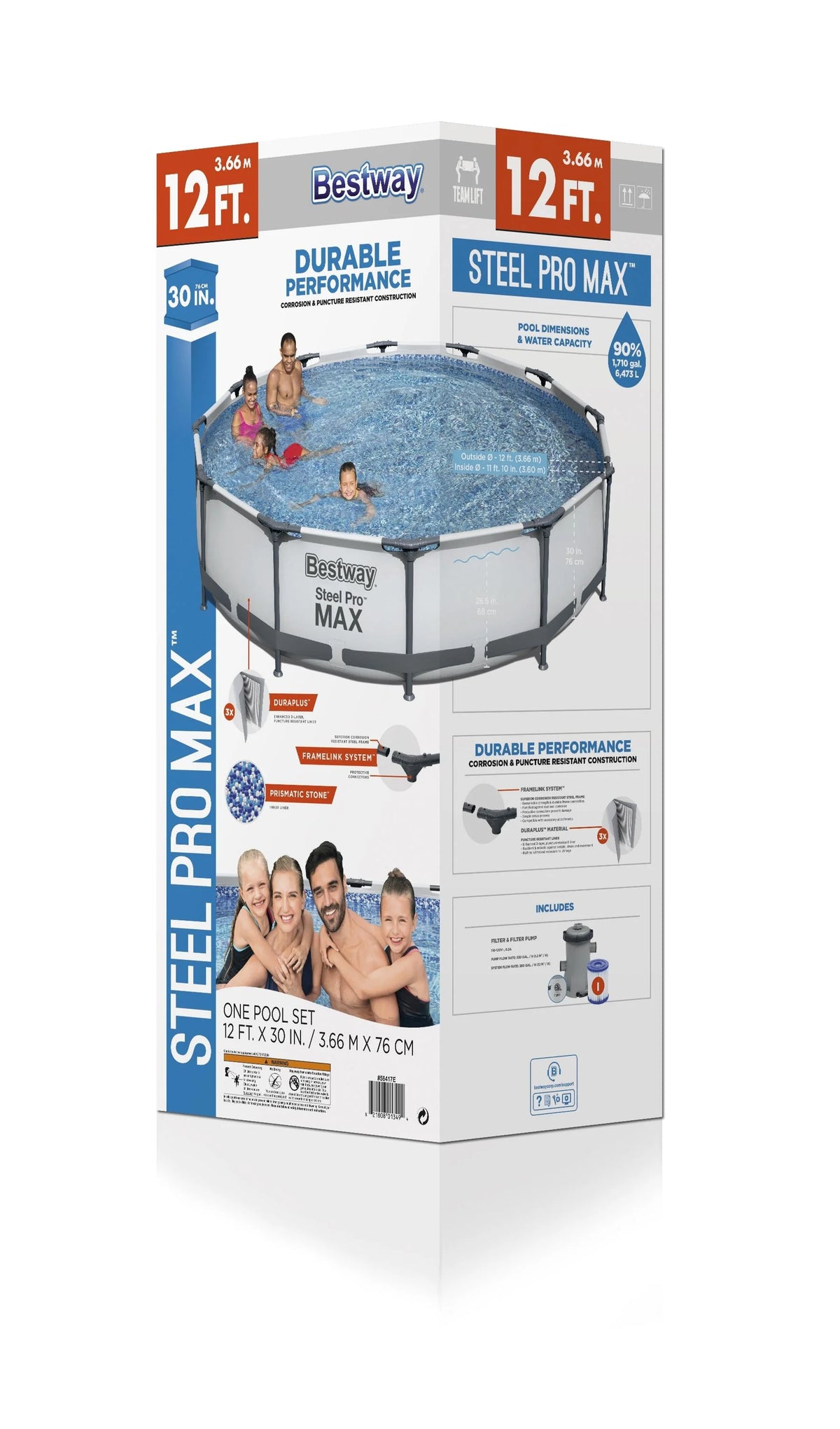 Bestway Steel Pro MAX 10' x 30" Above Ground Pool Set Round