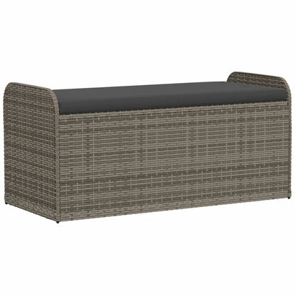 vidaXL Storage Bench with Cushion Outdoor Garden Seat Furniture Poly Rattan