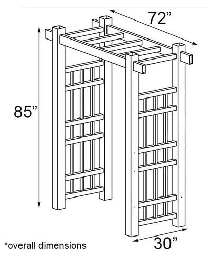 DuraTrel Windsor 72" x 85" White Vinyl Arbor