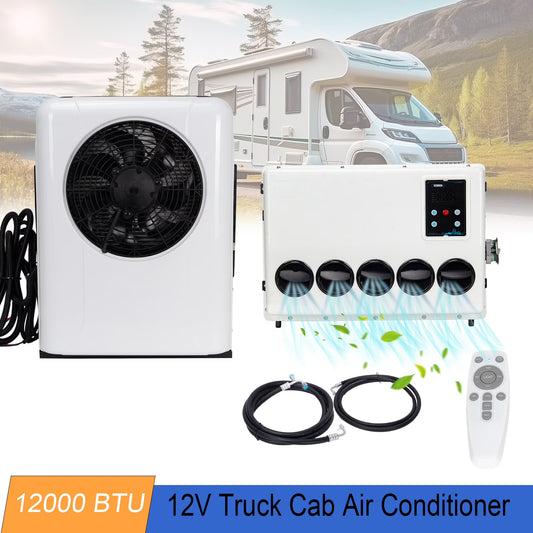 12V 12000BTU Truck Cab Air Conditioner Split AC for Semi Trucks Bus RV Caravan Motorhome