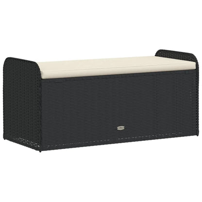 vidaXL Storage Bench with Cushion Outdoor Garden Seat Furniture Poly Rattan