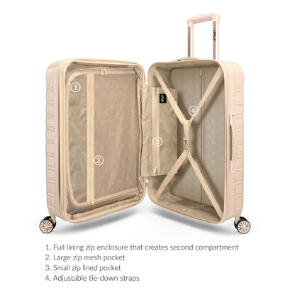 iFLY Hardside Fibertech 3.0 2 Piece Set, 20" Carry-on and 28" Checked Luggage, Gadget Gray