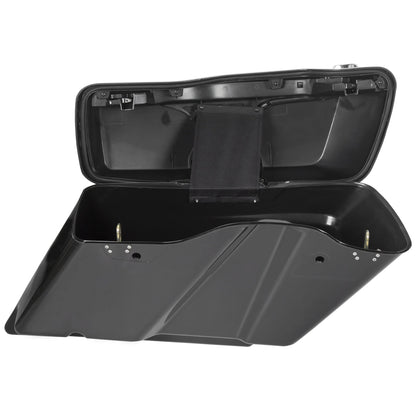 Kojem Hard Saddle Bags for 1993 - 2013 Harley Road King Glide Vivid Black Lockable Saddlebags