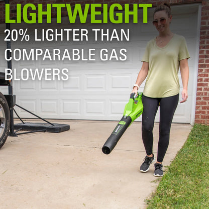 Greenworks 40V 120 Mph at 450 Cfm Axial Blower with 2.5Ah Battery & Charger 2411902