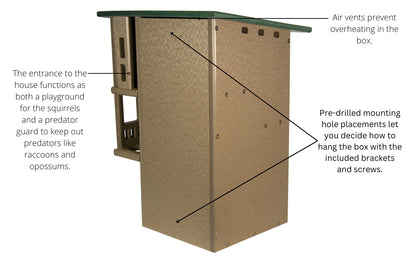 JCs Wildlife Ultimate Squirrel House Nesting Box (Blue/Gray) - A Perfect Home for Squirrels!