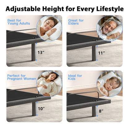CHITOOMA Electric Adjustable Bed Frame Queen with Massage (4 Modes & 3 Intensities), Wireless Remote, Zero Gravity, 4 USB Ports, Under-Bed Nightlight, 3 Minutes Fast Assembly