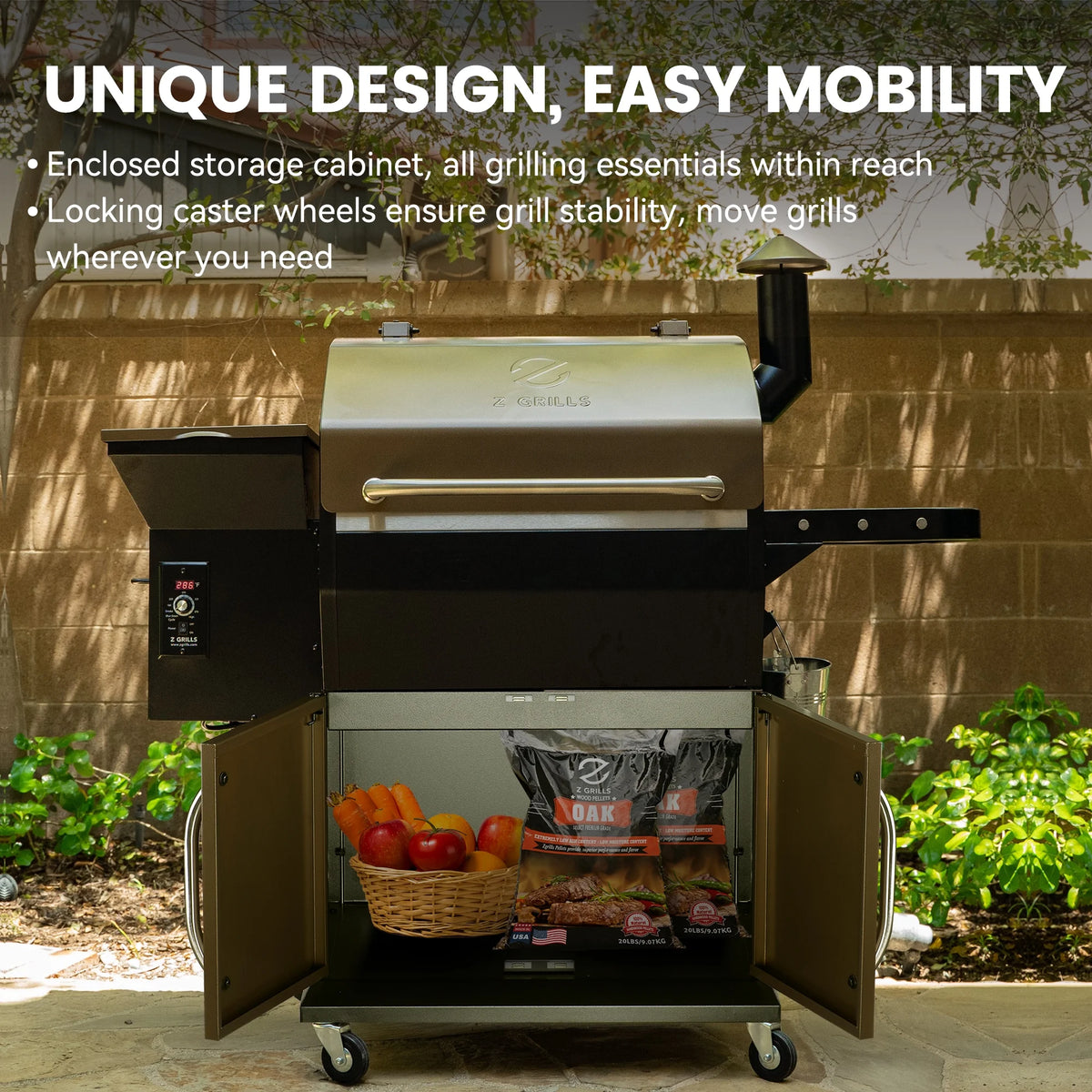 Z GRILLS Grill Elite ZPG-550B4 549 sq.in Wood Pellet Grill & Smoker, Latest PID 3.0 Controller, 2 Meat Probes, Auto Temperature Control, 8 in 1 BBQ- Bronze