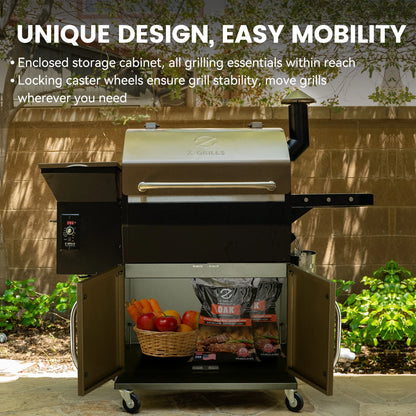 Z GRILLS Grill Elite ZPG-550B4 549 sq.in Wood Pellet Grill & Smoker, Latest PID 3.0 Controller, 2 Meat Probes, Auto Temperature Control, 8 in 1 BBQ- Bronze