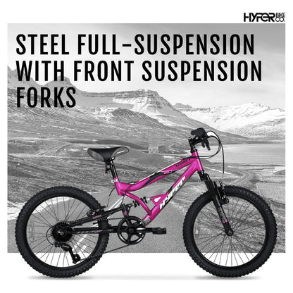 Hyper Bicycles 20" Girl's Swift Mountain Bike for Kids, Magenta