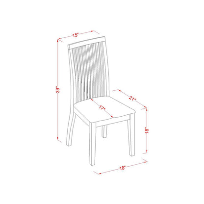 East West Furniture Norfolk 3-piece Wood Table and Dining Chair Set in Mahogany