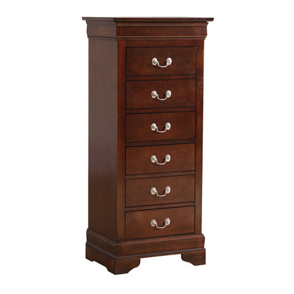 Glory Furniture Louis Phillipe 7 Drawer Lingerie Chest in Cherry