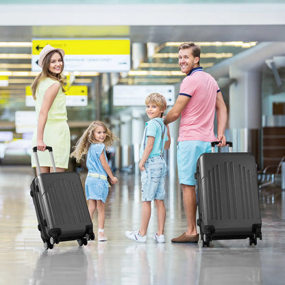 Zimtown 3 Piece Nested Spinner Suitcase Luggage Set With TSA Lock Royal Blue