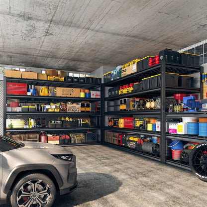 REIBII 60" W Garage Shelving 3000LBS Heavy Duty Storage Shelves Adjustable 5 Tier Metal Storage Rack,60" W x 24" D x 72" H