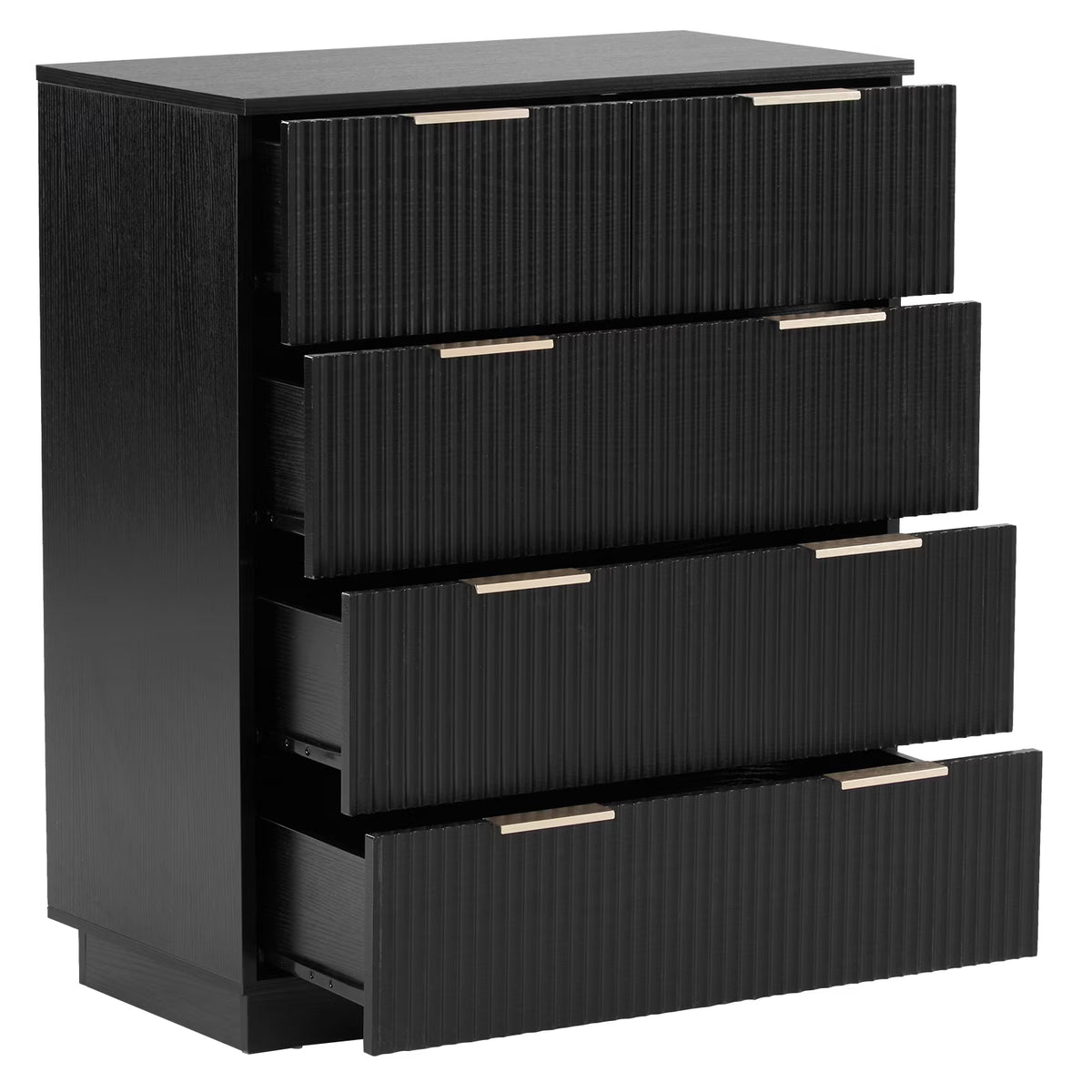 UBesGoo Dresser for Bedroom Wood 4 Drawers Dressers, Fluted Modern Dresser, White