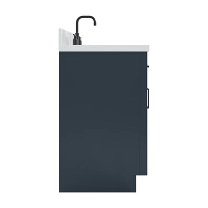 ARIEL Hepburn 48 Inch Rectangle Sink Bathroom Vanity With Carrara White Quartz Countertop 1.5 Edge In Grey
