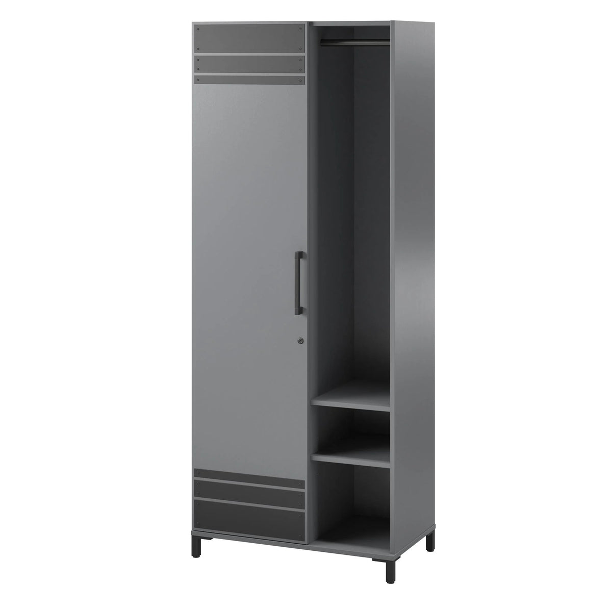 Shelby Tall Garage Storage Cabinet with 1 Door and Hang Rod, Graphite