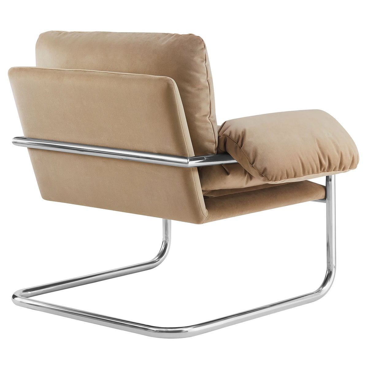 Accent Chair, Brown, Velvet, Living Room Lounge Cafe Lobby Hospitality Restaurant, Modern Contemporary, HB37765