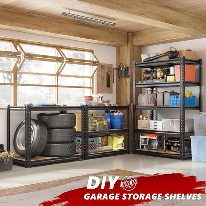 Storage Shelves 5 Tier Garage Shelving Heavy Duty Adjustable Garage Shelves, Utility Rack Shelf, Shelving Units for Storage Warehouse Pantry Closet, 35.5" W x 11.9" D x 72" H, 4 Pack