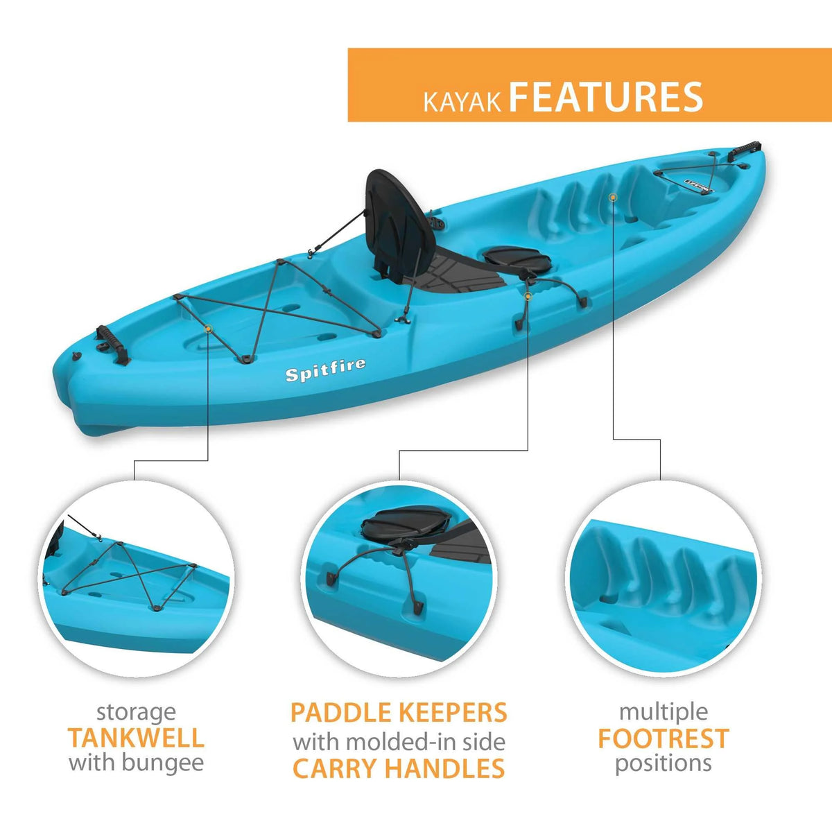 Lifetime Spitfire 8 ft Sit-On-Top Kayak, Lime Green (90245)