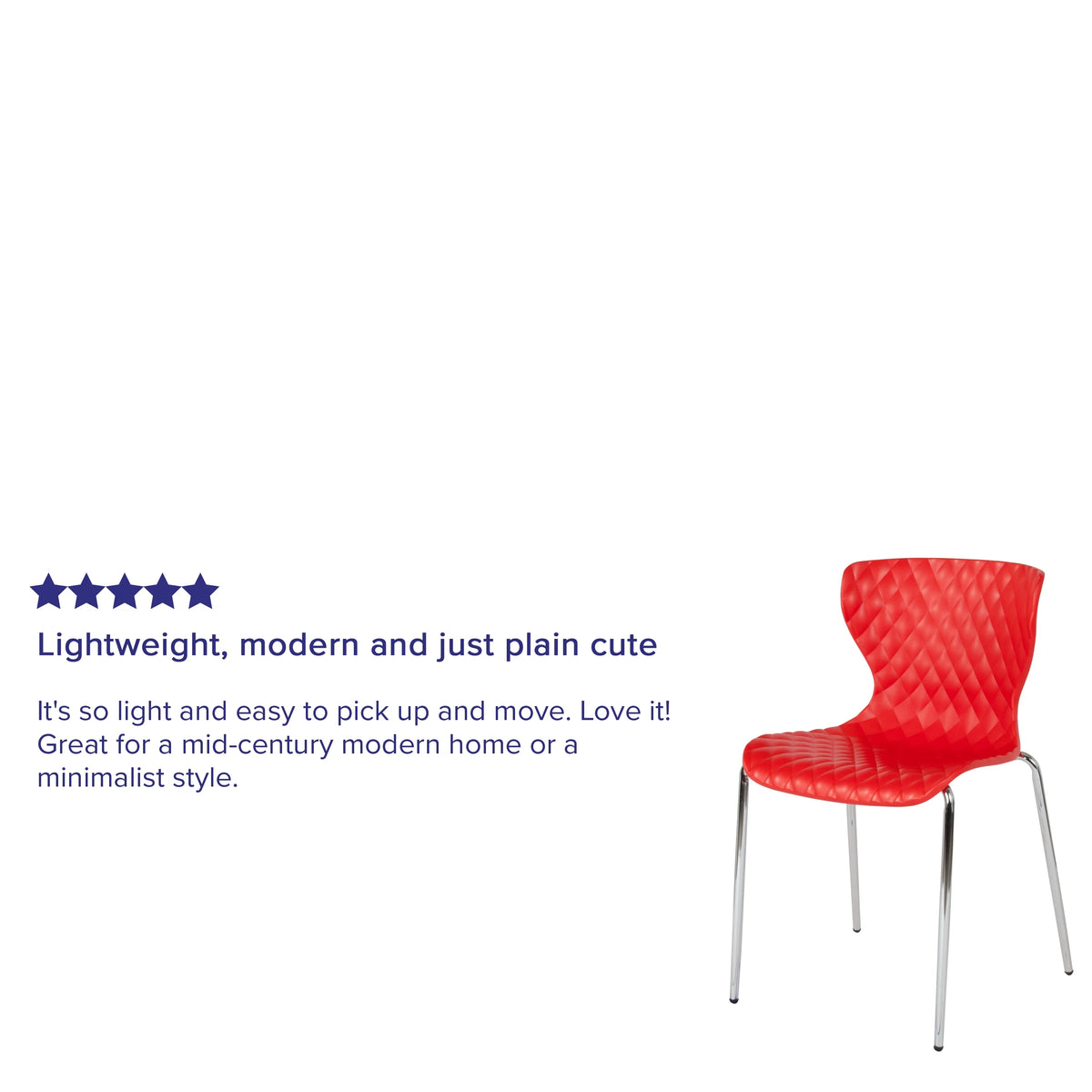 BizChair 4 Pack Contemporary Design Orange Plastic Stack Chair