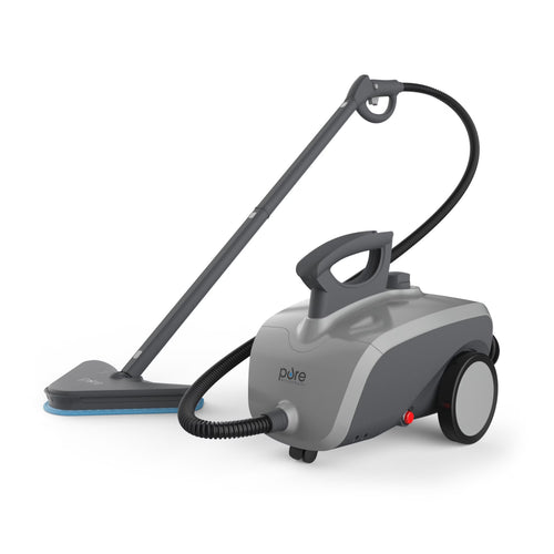 Pure Enrichment PureClean XL Rolling Steam Cleaner - Multi-Purpose Chemical-Free Steam Cleaner with 18 Accessories for Deep Cleaning Floors, Tiles, Grout, Windows, Grills, Ovens, and Vehicles
