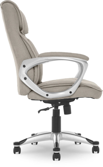 Serta Hannah Office Chair in Fawn Tan Linen Metallic Finish