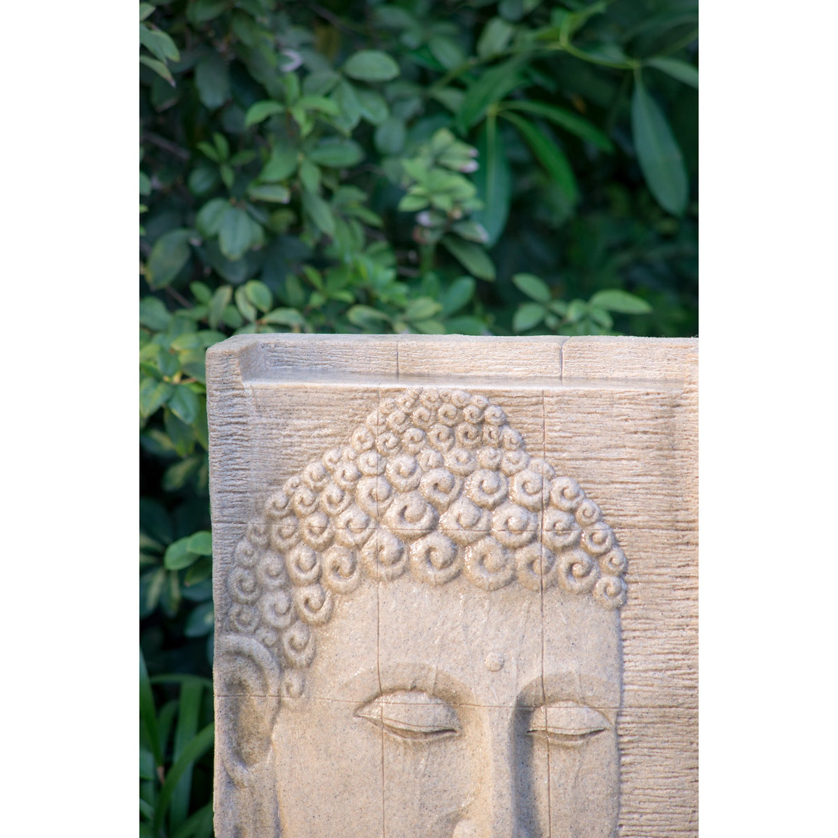A&B Home 39 Inch High Sandstone Buddha Water Fountain with Light, Large Buddha Fountain Outdoor