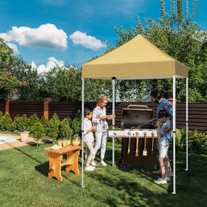 EAGLE PEAK 5x5 Pop Up Canopy Tent Instant Outdoor Canopy Easy Set-up Straight Leg Folding Shelter（Blue）