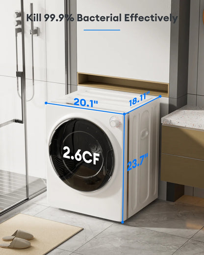 TABU Washer and Dryer Set, 17.6LBS Full Automatic Washing Machine & 8.8LBS Portable Dryer (Gray&White)