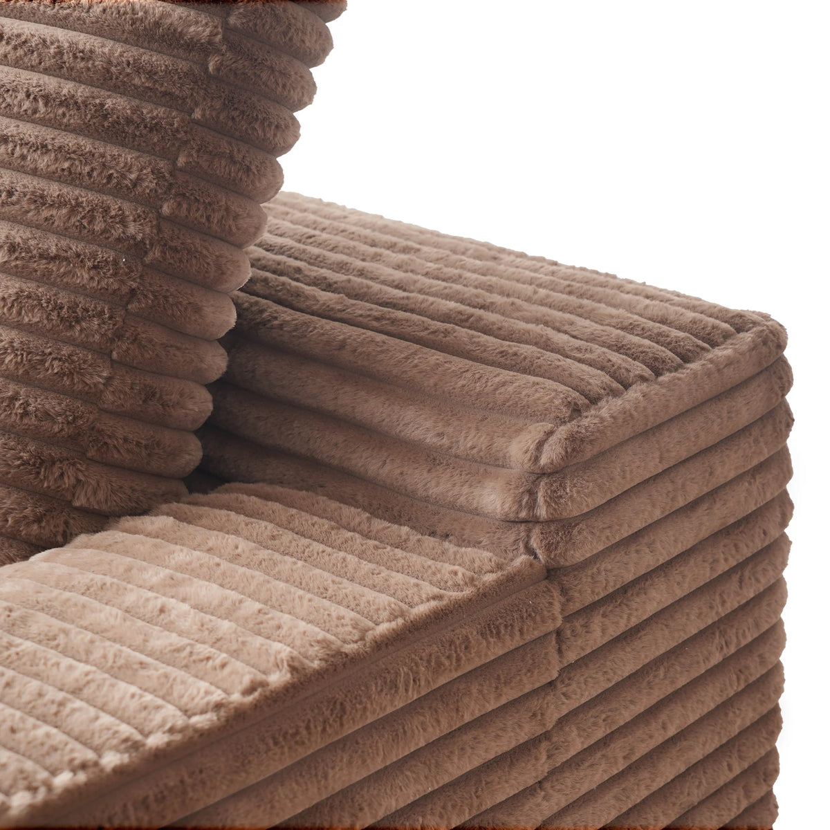 Sodrens Oversized Chaise Lounge Chair Indoor,Upholstered Sofa Bed with Throw Pillows and Armrests,Sleeper Chair for Living Room,Bedroom,Brown,Corduroy