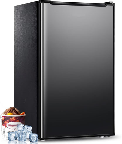 Upright Freezer , 3.0 Cu.ft Compact Upright Freezer with Adjustable Thermostat, Mini Freezer with Reversible Stainless Steel Single Door, Silver