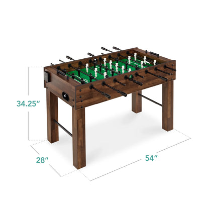 Best Choice Products Large 54in Full-Size Foosball Table for Home, Game Room w/ 2 Balls, 2 Cup Holders - Natural