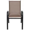 BizChair 5 Pack Black Outdoor Stack Chair with Flex Comfort Material and Metal Frame