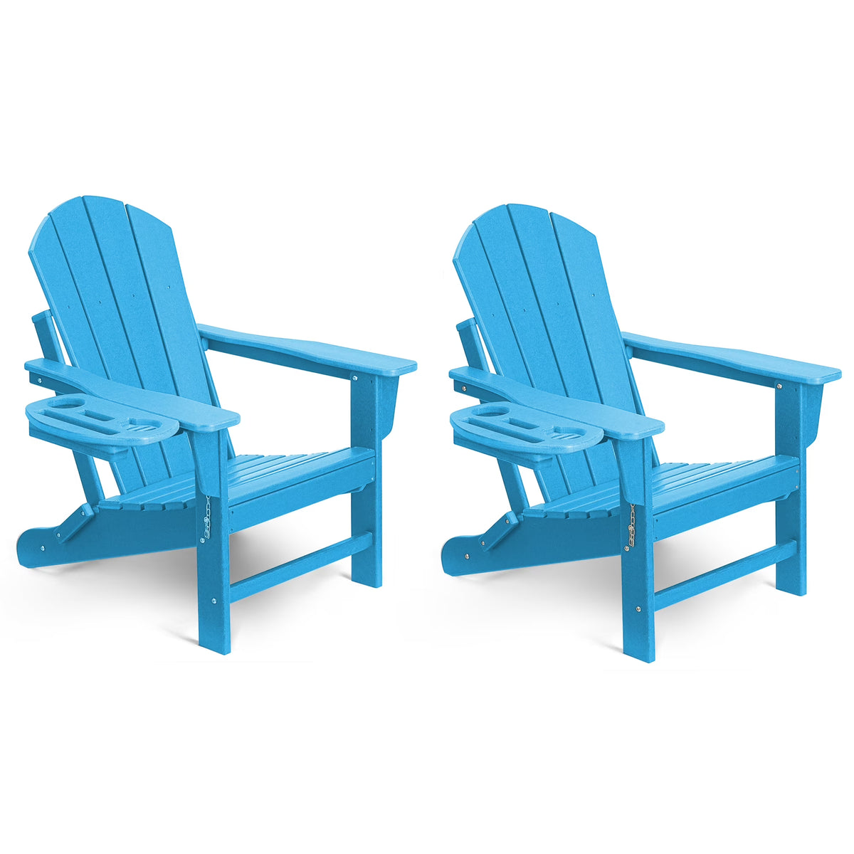 FOOWIN HDPE Plastic Adirondack Chairs Set of 4, Black
