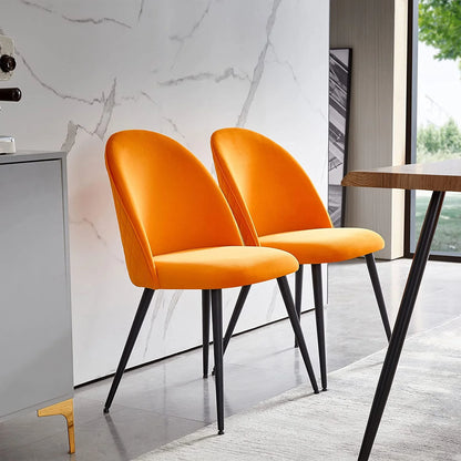 NORDICANA Dining Table Set for 4,Stylish Table with Strong Metal Legs & Modern Dining Chair Armlss Beautiful Home Chair Indoor Velvet Accent Chair with High Back Design,Perfect for Dining Room