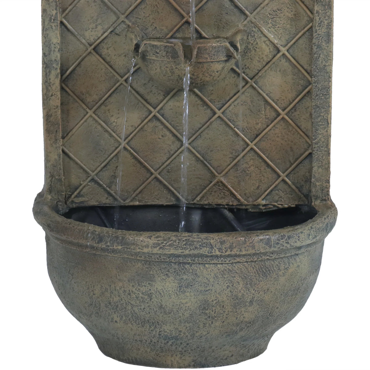 Sunnydaze Messina Polystone Outdoor Solar Wall Fountain, Bronze