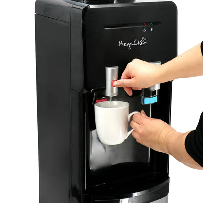 MegaChef Stainless Steel Bottom Load Hot and Cold Water Dispenser 5 Gallon Water Cooler