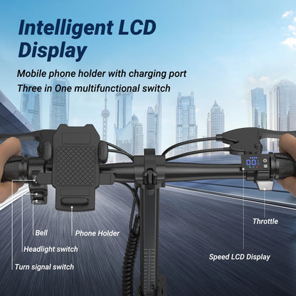 AOVOPRO EB60 Electric Bike 500W 48V, 14' Mini Ebike for City Commuter, Folding Electric Bicycle for Adult with Two Seats UL2849
