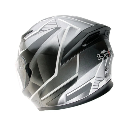 1Storm Motorcycle Modular Full Face Flip up Dual Visor Helmet + Spoiler + Motorcycle Bluetooth Headset: HJK316 Mechanic Red