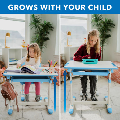 Mount-It! Kids Desk and Chair Set, Blue