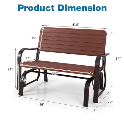 Costway Outdoor Patio Swing Porch Rocker Glider Bench Loveseat Garden Seat Steel