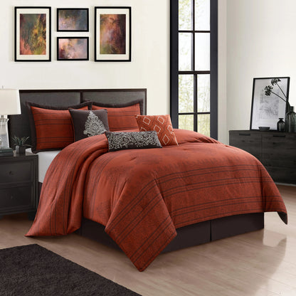 Lanco Smoke Grey Comforter Set California King Size, 9 Piece Jacquard Floral Bedding Set, All Season, Ultra-Soft, Matching Pillows & Shams, Bed Skirt