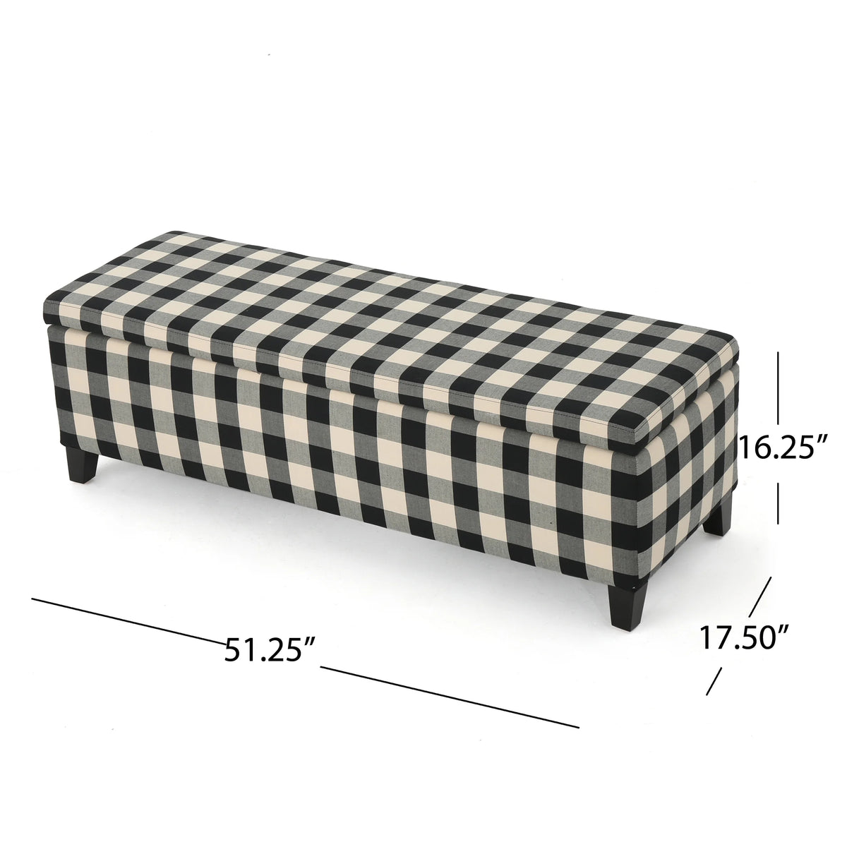 Noble House Hampton Contemporary Fabric Upholstered Storage Ottoman, White and Blue Floral