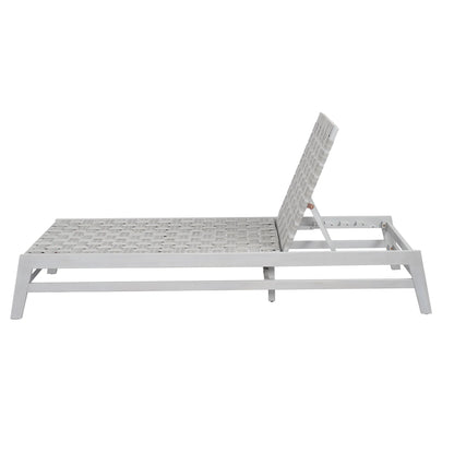 Christopher Knight Home Outdoor Wood Chaise Lounge Chair, Adjustable 4-Position Recliner with Rope Seat, Teak