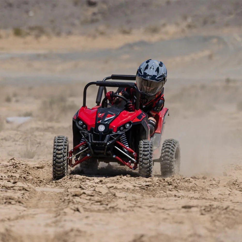 UTV Ride on Car (Large), 48V Shock Absorber Electric Vehicles with Disk Brake, Gear Switch, Steel Frame, Off-Road Tire, Flexible Seat Belt and Seat, Three-Speed Parental Limit-Lock Function