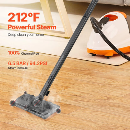2000W Heavy Duty Steam Cleaner with 27 Accessories - 51 oz XL Canister Carpet/Floor/Window/Automatic Deep Cleaner