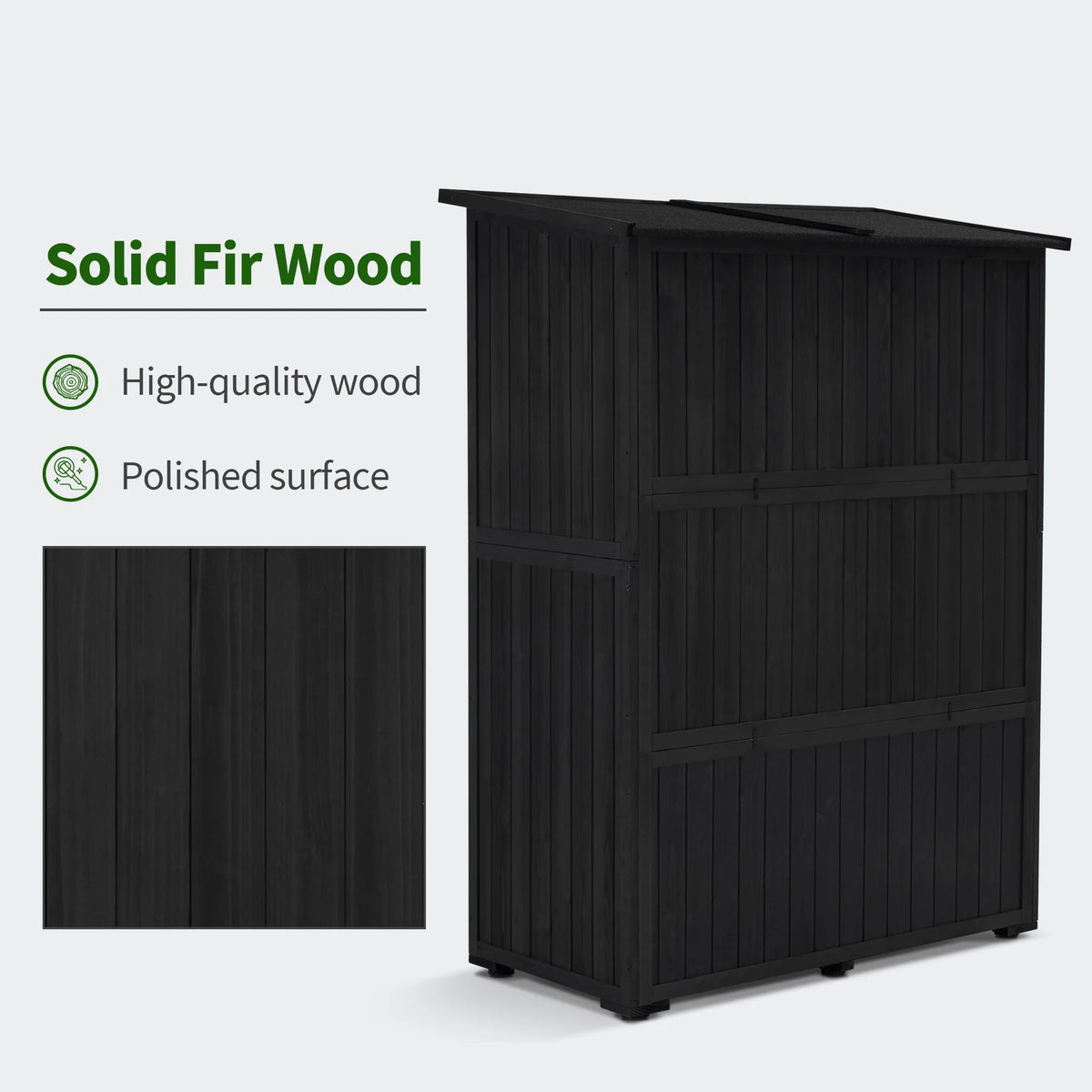MCombo Outdoor Wood Storage Cabinet, Garden Tool Shed 1900